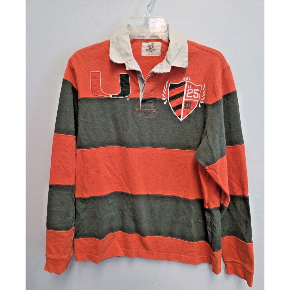Vintage Banner Supply Co U Miami Rugby Shirt Men's Size M Embroidered 90s RARE